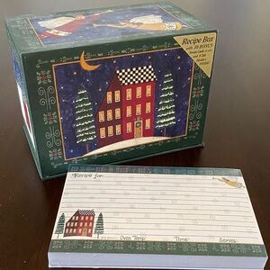 Holiday Recipe Box with Cards and Dividers